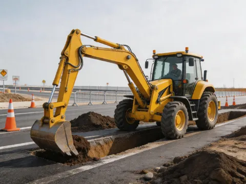 SDLG backhoe loader