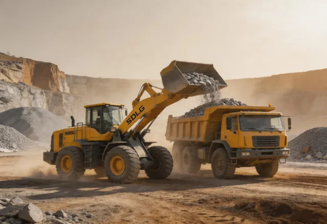 SDLG loader at quarry